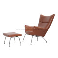 Hans J. Wegner CH445 Leather Wing Chair Replica